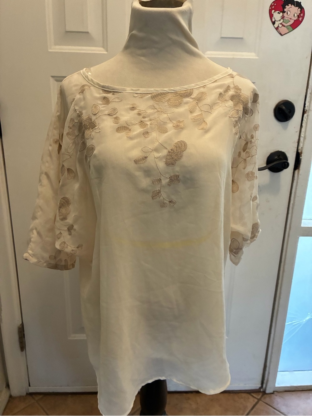 Chenault Cream Floral Embroidered Blouse